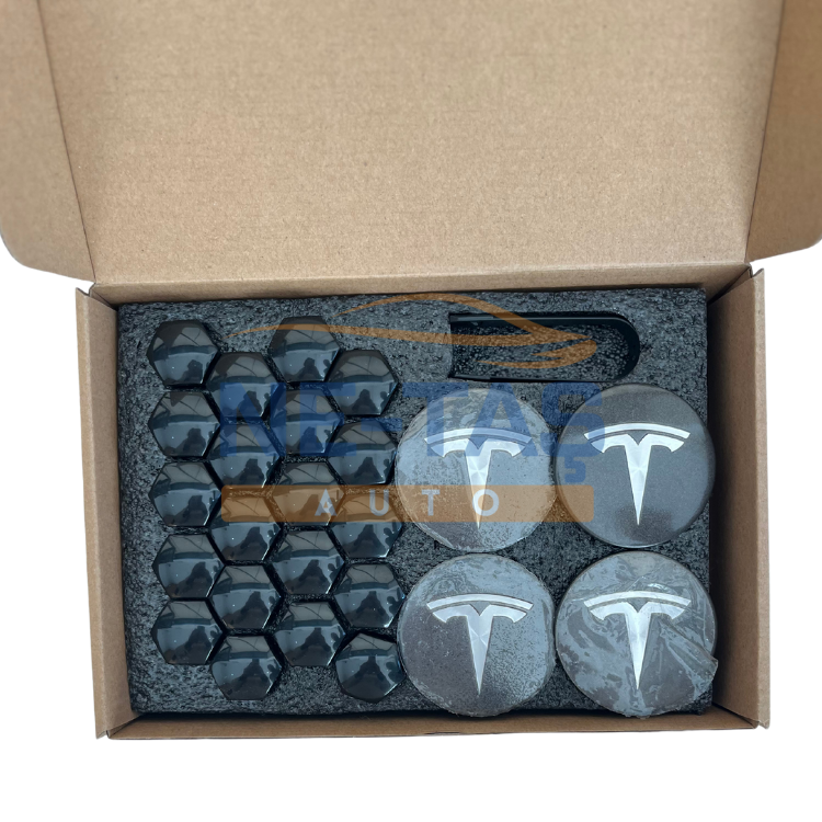 Tesla Model Y Orijinal Alüminyum Jant Göbek ve Bijon (Parlak) Kapakları Antrasit