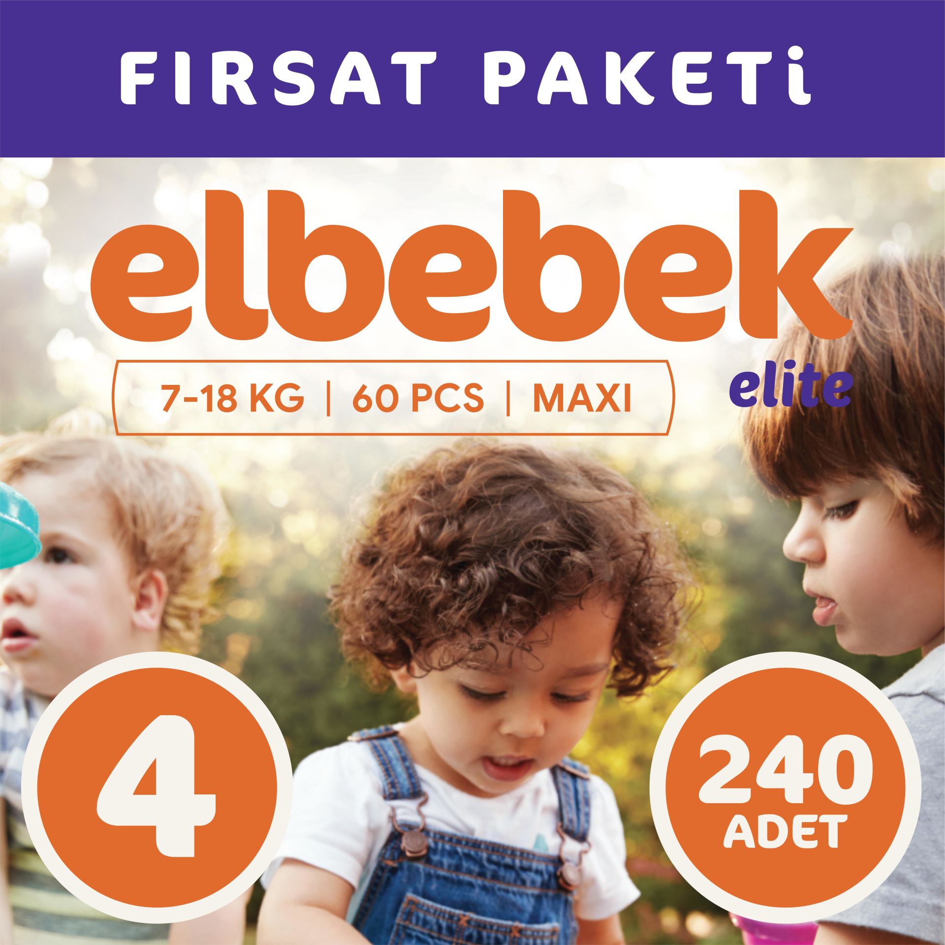 ELBEBEK ELİTE BEBEK BEZİ 4 NUMARA MAXI 240 ADET