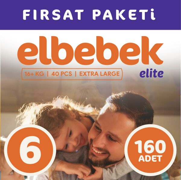 ELBEBEK ELİTE BEBEK BEZİ 6 NUMARA X LARGE 160 ADET