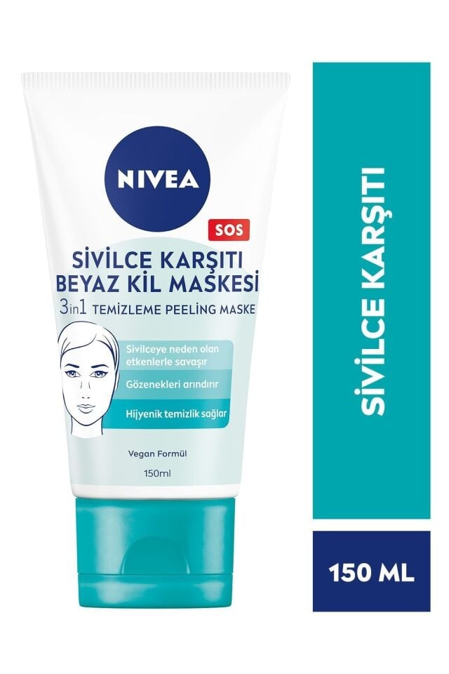 Nivea Sos Sivilce Karşıtı Beyaz Kil Maskesi 150 ml