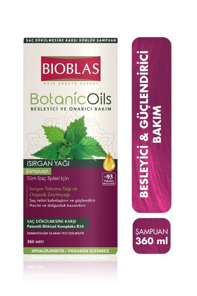 Bioblas Botanic Oils Isırgan Yağı İnce Telli ve Zayıf Saçlar İçin Şampuan 360 ml