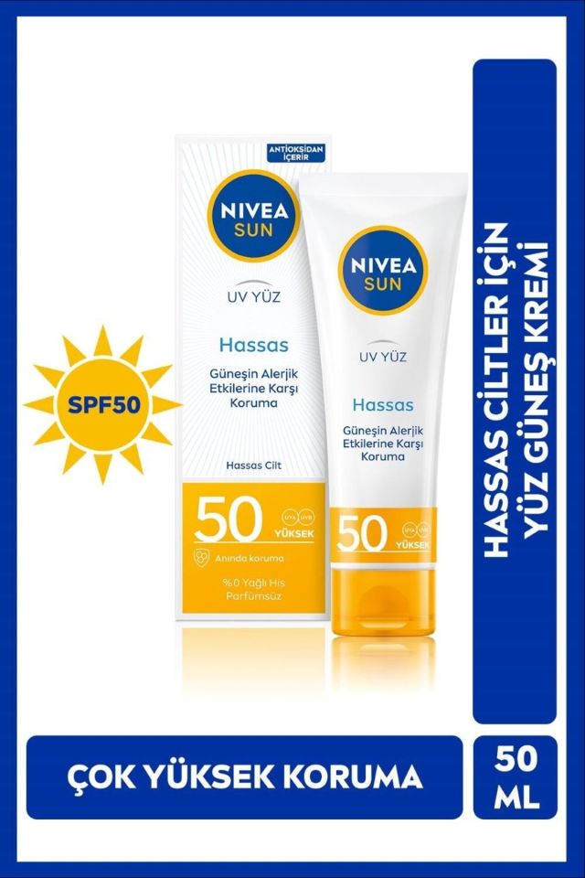 NİVEA SUN 50 ml - HASSAS CİLT SPF 50