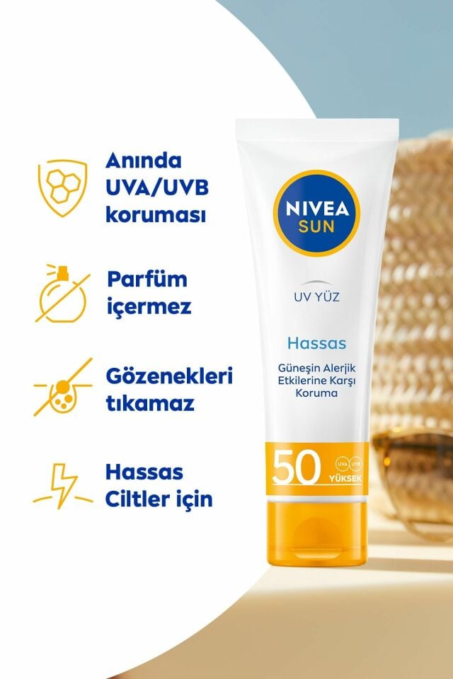 NİVEA SUN 50 ml - HASSAS CİLT SPF 50