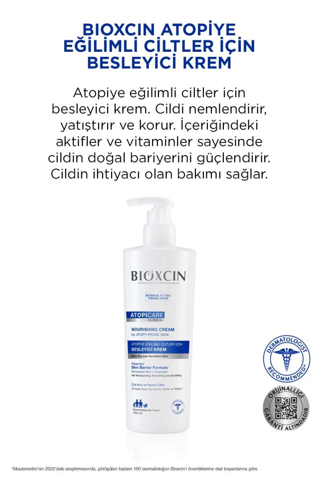 Bioxcin Atopicare Clinical Atopiye Eğilimli Ciltler İçin Besleyici Krem 500 ml