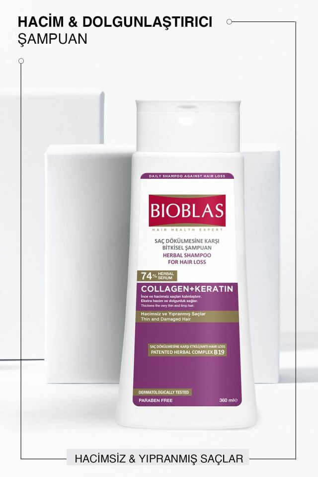 Bioblas Kolojen + Keratin Çok İnce ve Hacimsiz Saçlar İçin Hacim Şampuanı 360 ml