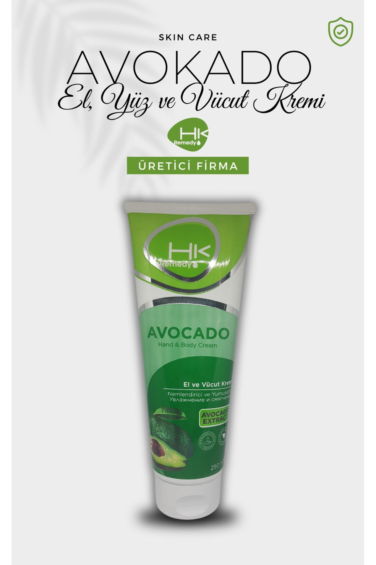 Hk Remedy El ve Vücut Kremi Avocado Extract 250 ml Tüp