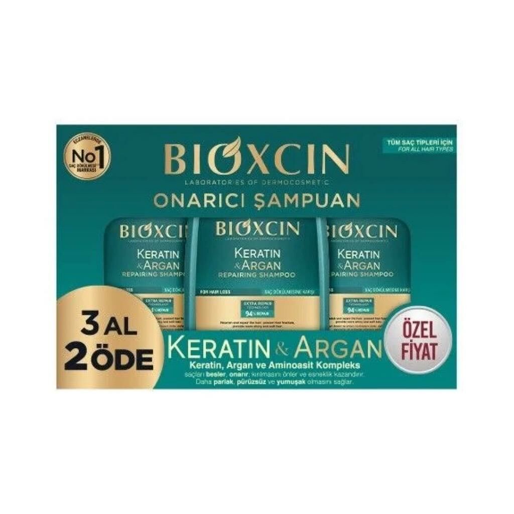 Bioxcin Keratin & Argan Onarıcı Şampuan 3 Al 2 Öde 3 x 300 ml