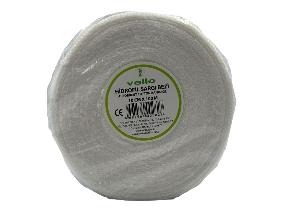 Vello Hidrofil Sargı Bezi 10 Cm X 100 Mt