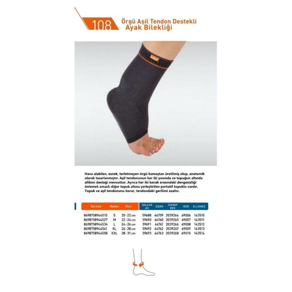 Luxor Örgü Aşil Tendon Bandı ( 108/L )