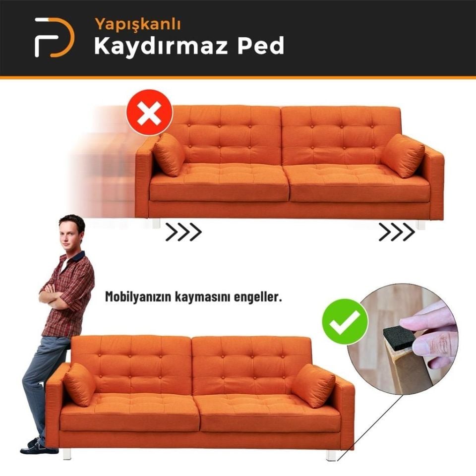 Furndiy Kendinden Yapışkanlı Yuvarlak Kaydırmaz 20 mm Siyah 50 Parça