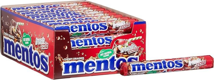 Mentos Fresh Cola Aromalı Çiğnenen Draje Şekerleme 20 Adet x 37,5 g