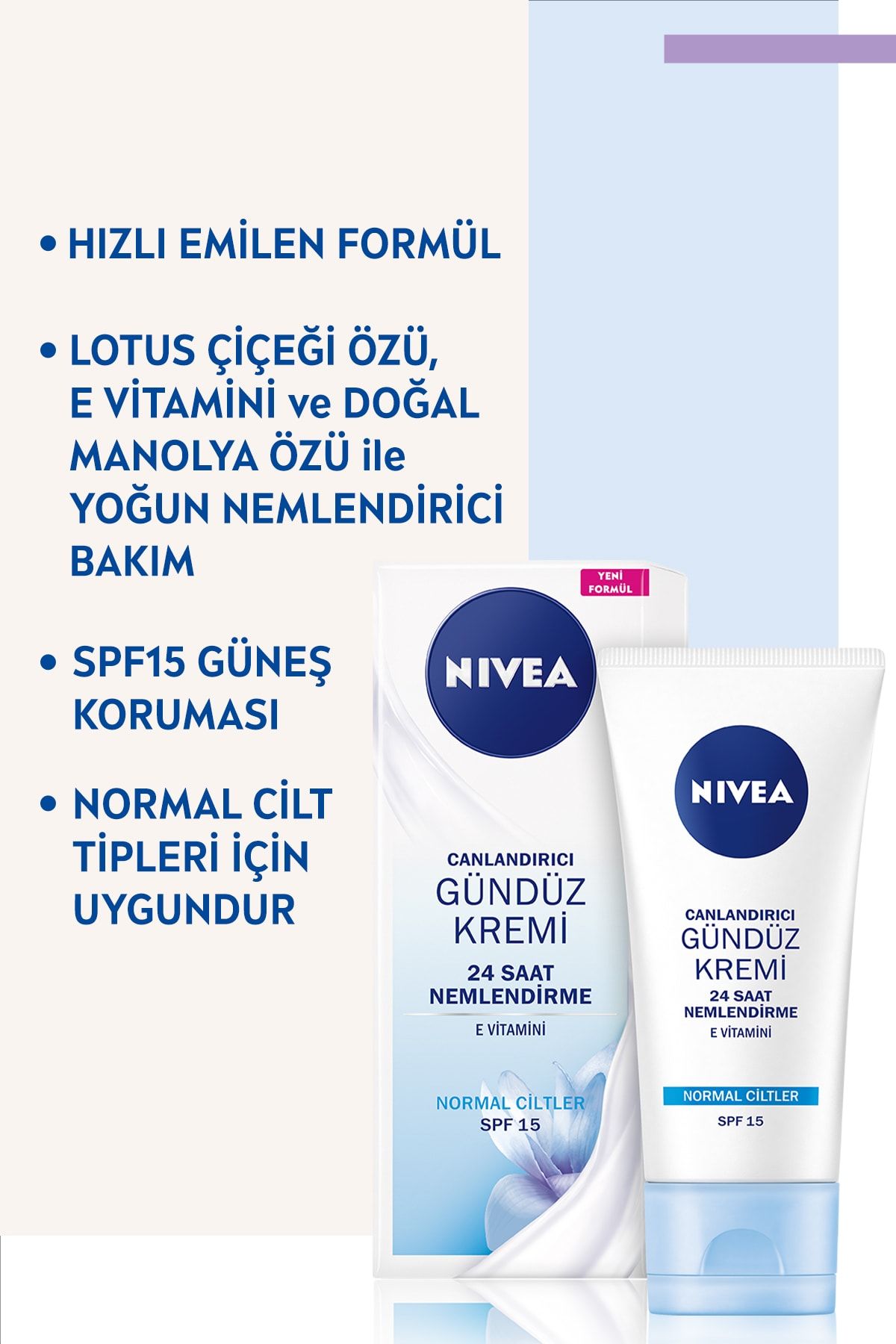 Nivea Canlandırıcı Gündüz Kremi Normal Ciltler İçin 50 ml Spf 15