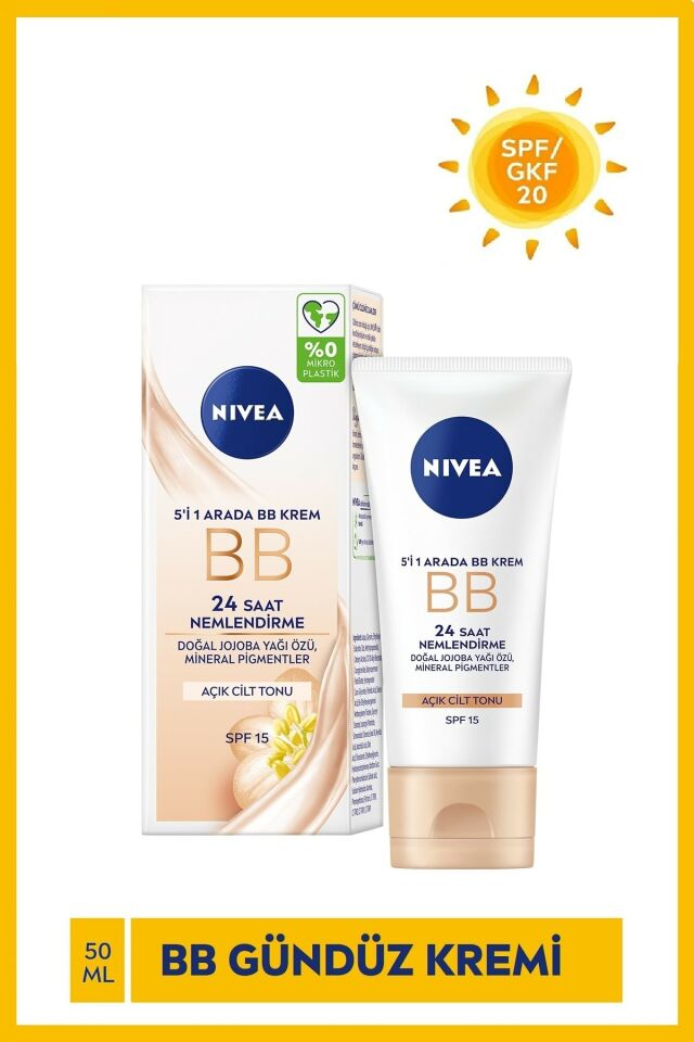 Nivea 5 in 1 Arada BB Krem Açık Cilt Tonu 50 ml SPF 15