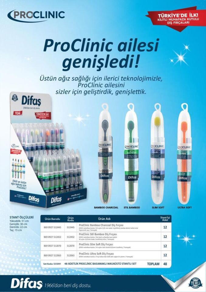 Difaş Proclınıc Masa Üstü Karton Stant 48 Li