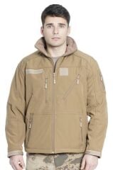 Çapraz Cepli Askeri Tactical Softshell Polar Mont SİYAH - M