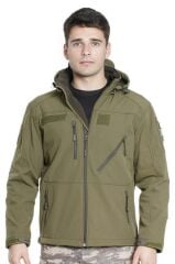 Çapraz Cepli Askeri Tactical Softshell Polar Mont SİYAH - M