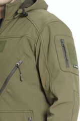 Çapraz Cepli Askeri Tactical Softshell Polar Mont SİYAH - M