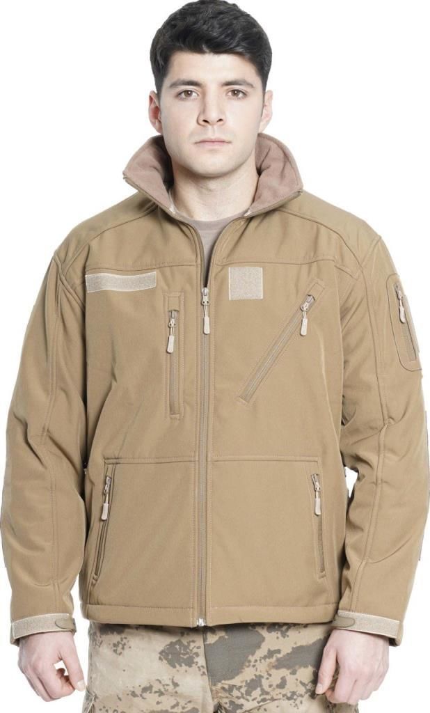 Çapraz Cepli Askeri Tactical Softshell Polar Mont BEJ - S
