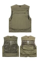 Single Sword 15 Cepli Çok Amaçlı Avcı Sporcu Yeleği - Outdoor Fileli Yelek HAKİ - 3XL