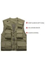Single Sword 15 Cepli Çok Amaçlı Avcı Sporcu Yeleği - Outdoor Fileli Yelek HAKİ - 4XL