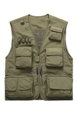 Single Sword 15 Cepli Çok Amaçlı Avcı Sporcu Yeleği - Outdoor Fileli Yelek HAKİ - 3XL