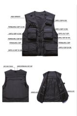 Single Sword 15 Cepli Çok Amaçlı Avcı Sporcu Yeleği - Outdoor Fileli Yelek BEJ - 3XL