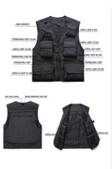 Single Sword 15 Cepli Çok Amaçlı Avcı Sporcu Yeleği - Outdoor Fileli Yelek HAKİ - 3XL