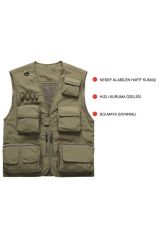 Single Sword 15 Cepli Çok Amaçlı Avcı Sporcu Yeleği - Outdoor Fileli Yelek BEJ - 2XL