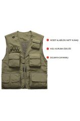 Single Sword 15 Cepli Çok Amaçlı Avcı Sporcu Yeleği - Outdoor Fileli Yelek BEJ - 2XL