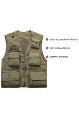 Single Sword 15 Cepli Çok Amaçlı Avcı Sporcu Yeleği - Outdoor Fileli Yelek BEJ - 3XL