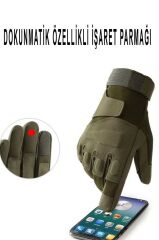 Taktik Tam Parmak Dokunmatik Eldiven-Motosiklet-Bisiklet-Spor-Outdoor-Eldiven HAKİ - XL