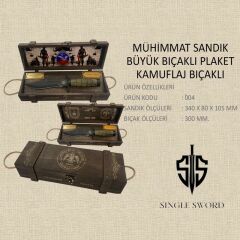 Single Sword Mühimmat sandığı Büyük kamuflaj Bıçaklı Plaket