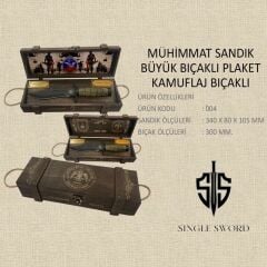 Single Sword Mühimmat sandığı Büyük kamuflaj Bıçaklı Plaket