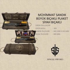 Single Sword Mühimmat sandığı Büyük Siyah Bıçaklı Plaket