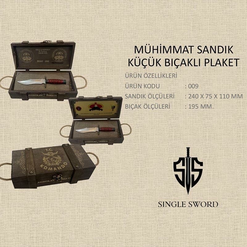 Single Sword Mühimmat sandığı küçük Kasaturalı Plaket