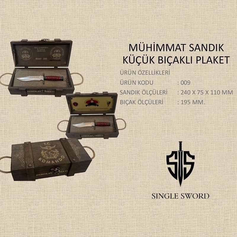Single Sword Mühimmat sandığı küçük Kasaturalı Plaket