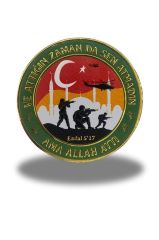 Vatan Sevgisi İmandandır Plastik Cırtlı Arma Patch 9,5 cm