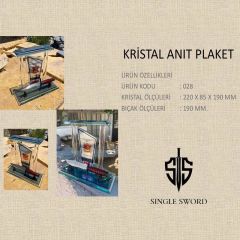 Single Sword Kasaturalı kristal Anıt Plaket