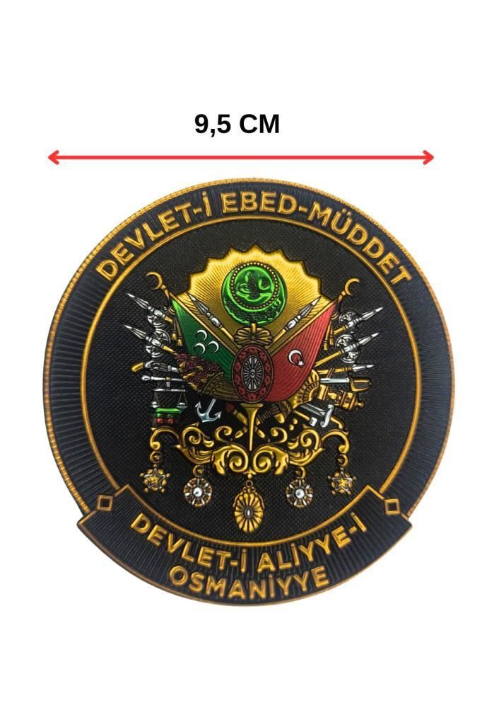 Devlet-i Ebed-Müddet 3D Kabartmalı Cırtlı Plastik Arma Patch 9.5 cm
