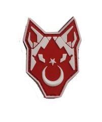 Single Sword 3D Plastik Kurt Kol Arması - Cırtlı Arma Peç BEYAZ