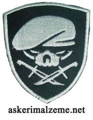 Single Sword Nakış Patch - Büyük Boy Bere-Bıçak Peç SİYAH-BEYAZ