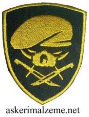 Single Sword Nakış Patch - Büyük Boy Bere-Bıçak Peç SİYAH-SARI