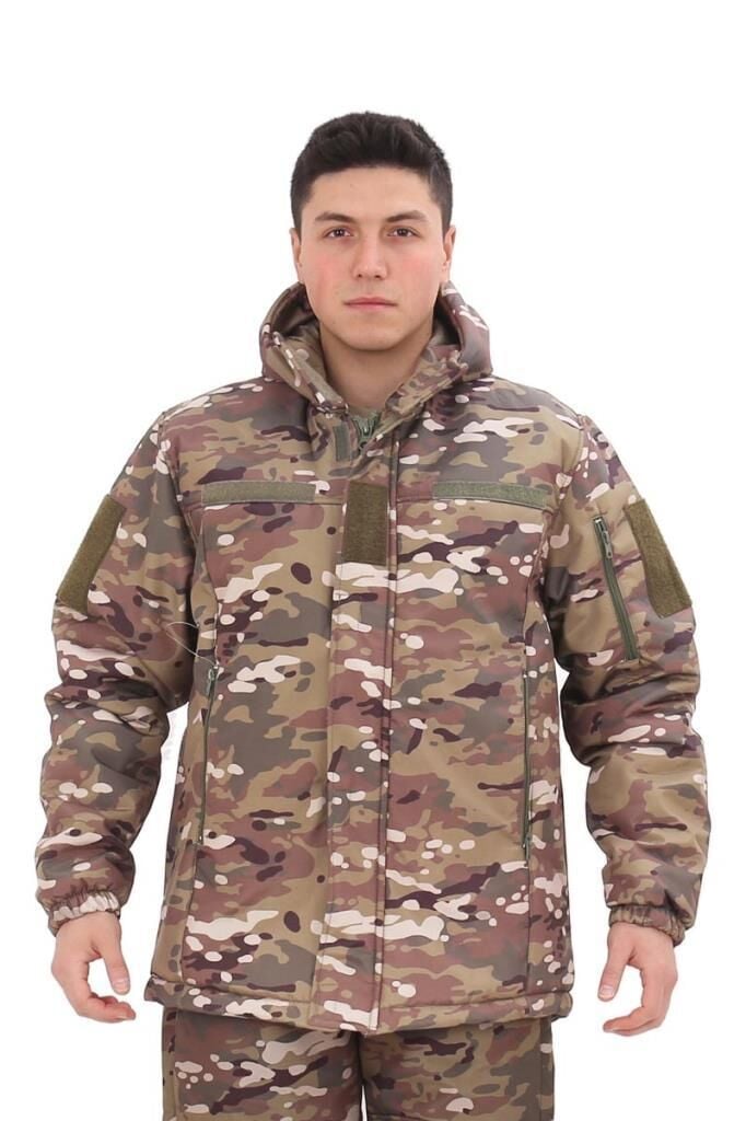 Single Sword Su ve Rüzgâr Geçirmez Softshell Erkek Kışlık Parka (Kapüşonlu) MULTİCAM - 2XL