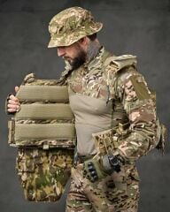 Single Sword Balistik Plaka Takılabilir Yan Korumalı Sırt Çantalı İlk Yardım Çantalı Hücum Yeleği MULTİCAM