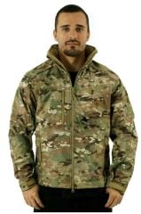 Single Sword Su&Rüzgar Geçirmez Outdoor Softshell Kışlık Erkek Mont (Kapüşonlu) MULTİCAM - 3XL