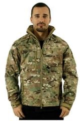 Single Sword Su&Rüzgar Geçirmez Outdoor Softshell Kışlık Erkek Mont (Kapüşonlu) MULTİCAM - 2XL