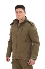 Single Sword Su&Rüzgar Geçirmez Outdoor Softshell Kışlık Erkek Mont (Kapüşonlu) MULTİCAM - 3XL