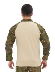 Single Sword Dirseklik Tasarımlı Polo Yaka Erkek Combat Tişört PİKSEL - 2XL