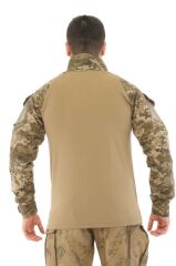 Single Sword Dirseklik Tasarımlı Polo Yaka Erkek Combat Tişört PİKSEL - 2XL