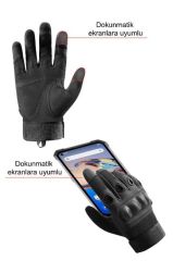 Single Sword Taktik Dokunmatik Parmak Uçlu Eldiven SİYAH - L